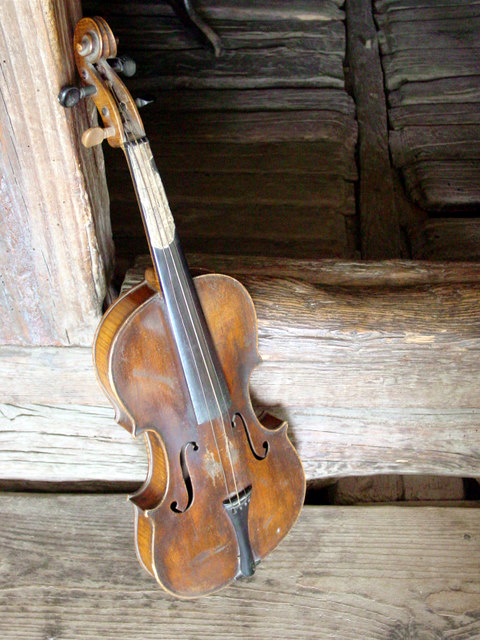 Antano Baranausko klėtelėje saugomas smuikelis. R. Bražėnaitės nuotrauka
